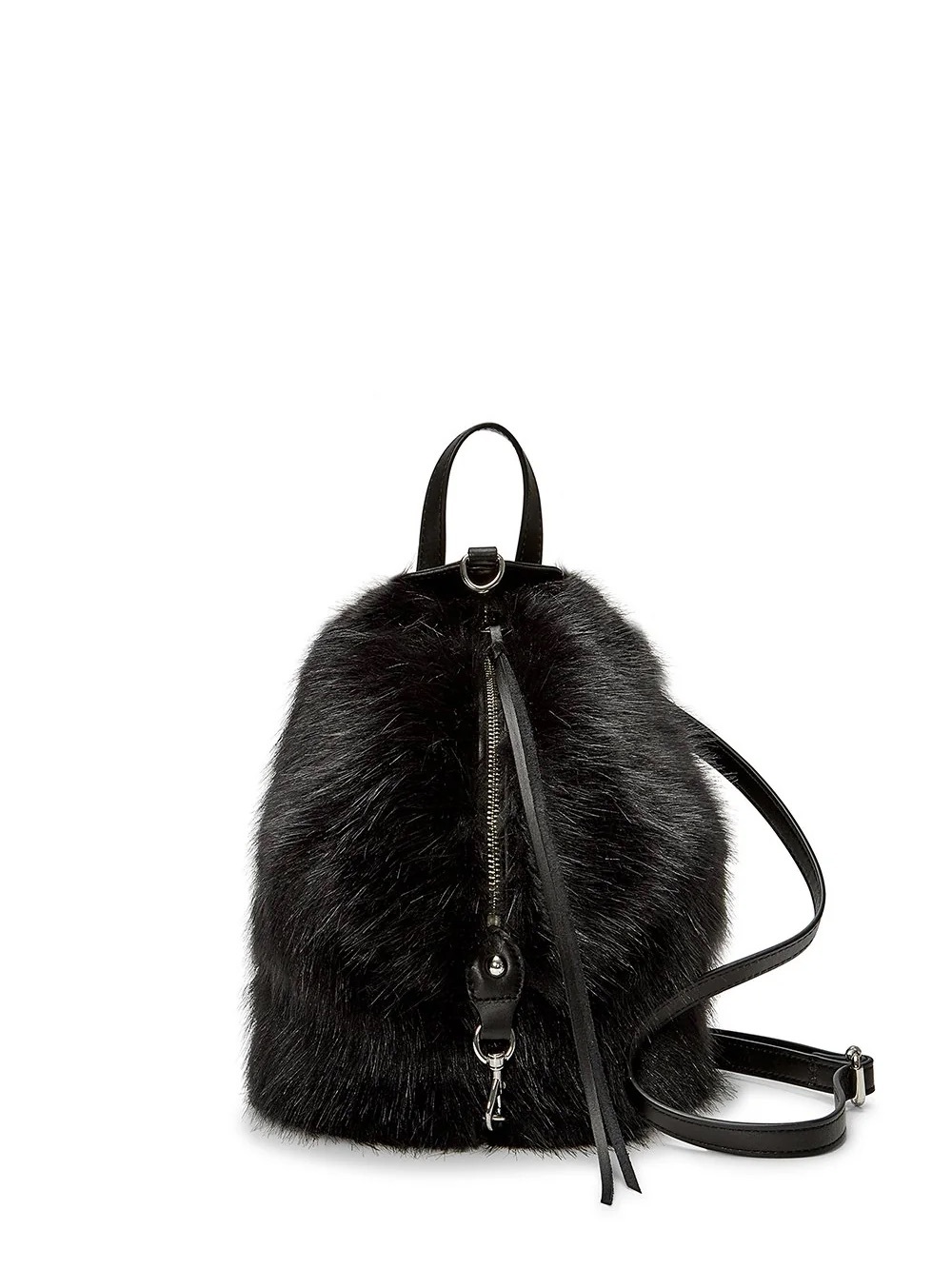 Rebecca Minkoff Faux Fur Mini Backpack - Black
